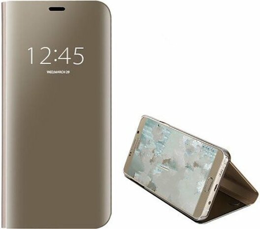 Samsung S20 Plus - Clear View Case - Goud