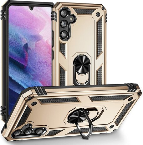 Samsung A54 Goud - Armor met Kickstand Ring
