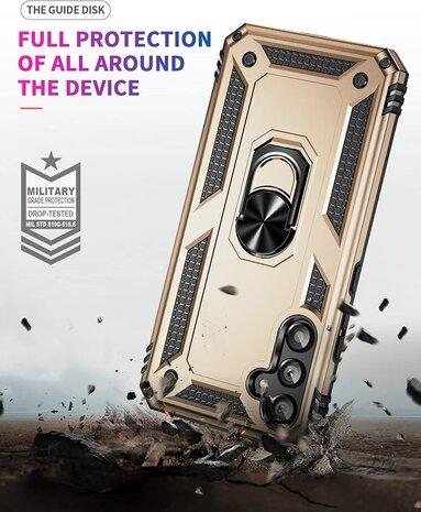 Samsung A54 Goud - Armor met Kickstand Ring