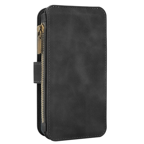 Samsung S23 Ultra Charcoal Gray - 2 in 1 Book Case met Rits