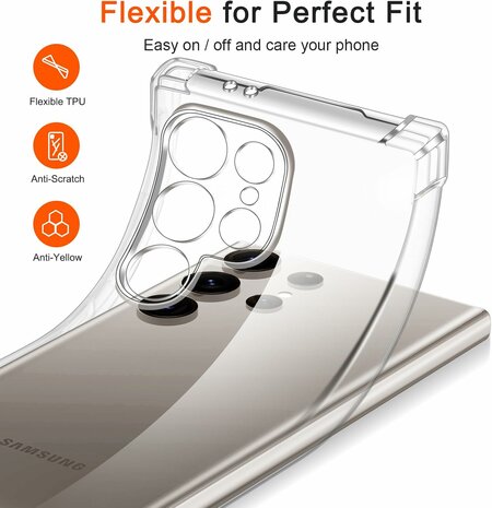 Samsung S25 Ultra - Cam Anti Shock &amp; 2x Glas - Transparant