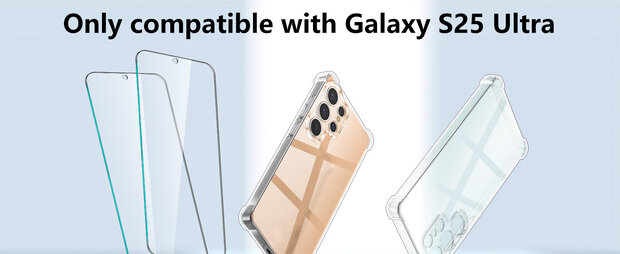 Samsung S25 Ultra - Cam Anti Shock &amp; 2x Glas - Transparant