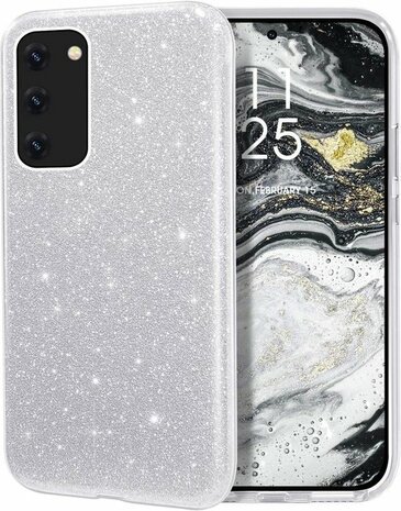 Samsung A72 - Glitter Back Cover - Zilver