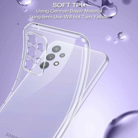 A32 4G - Back Cover &amp; 2x Glas - Transparant