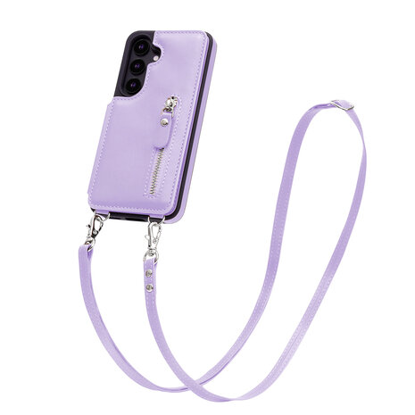 Samsung S25 - Paars - Back Cover met Koord