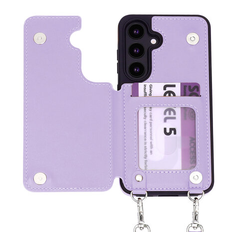 Samsung S25 - Paars - Back Cover met Koord