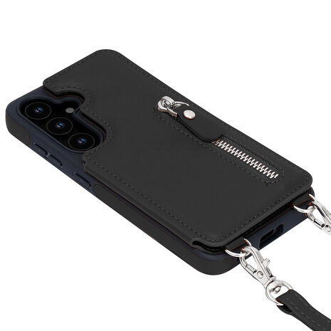 Samsung S25 - Zwart - Back Cover met Koord