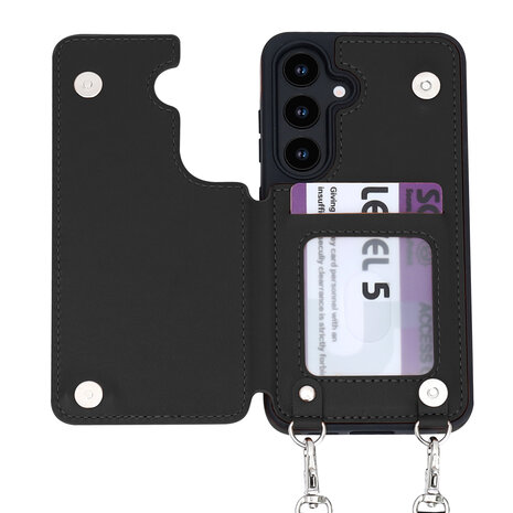 Samsung S25 - Zwart - Back Cover met Koord