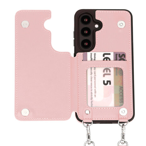 Samsung S25 - Roze - Back Cover met Koord