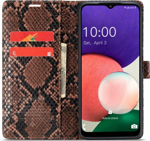 Samsung A22 5G Bruin - Slangen Book Case