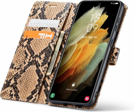 Samsung S21 FE Beige - Slangen Book Case