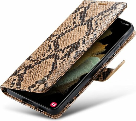 Samsung S21 FE Beige - Slangen Book Case