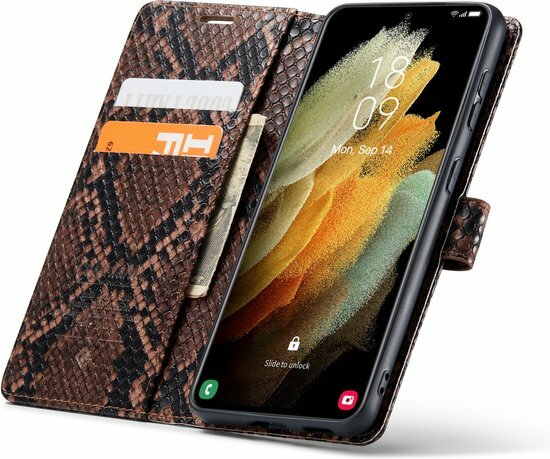 Samsung S21 FE Bruin - Slangen Book Case