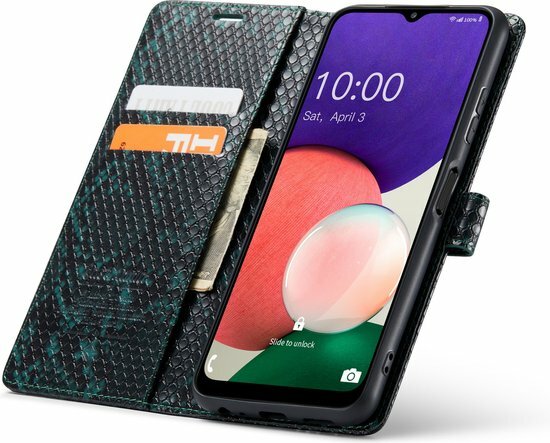 Samsung A22 5G Groen - Slangen Book Case