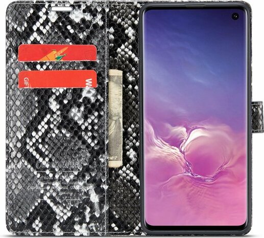 Samsung S10 Plus Zwart - Slangen Book Case