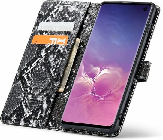 Samsung S10 Plus Zwart - Slangen Book Case