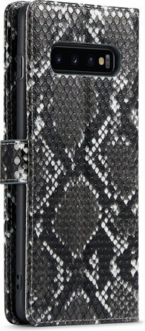 Samsung S10 Plus Zwart - Slangen Book Case