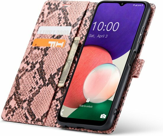Samsung A22 5G Roze - Slangen Book Case