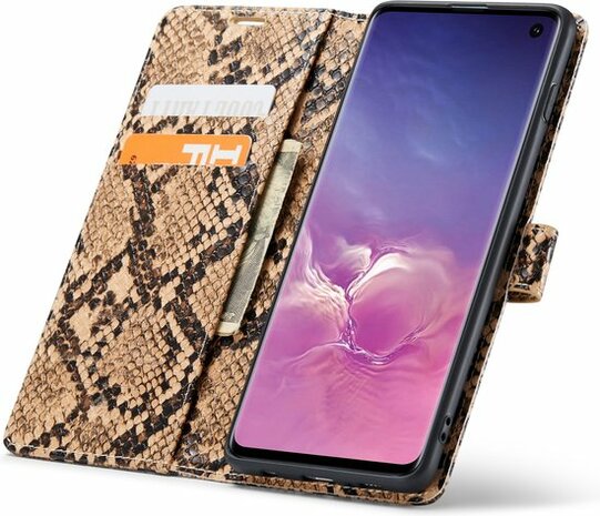 Samsung S10 Plus Beige - Slangen Book Case