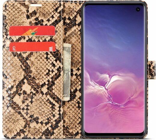 Samsung S10 Plus Beige - Slangen Book Case