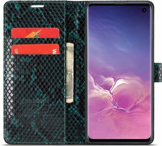 Samsung S10 Plus Groen - Slangen Book Case