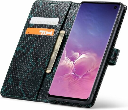 Samsung S10 Plus Groen - Slangen Book Case