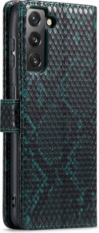 Samsung S21 Groen - Slangen Book Case