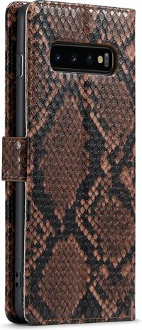 Samsung S10 Plus Bruin - Slangen Book Case