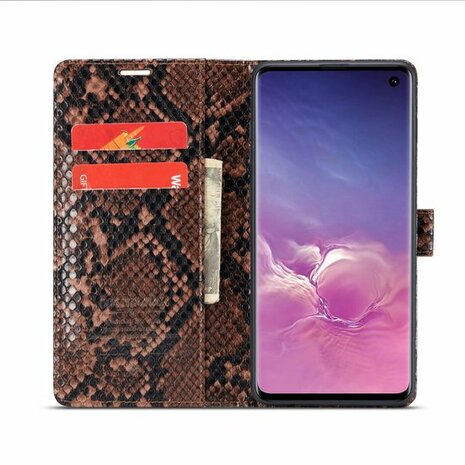 Samsung S10 Plus Bruin - Slangen Book Case