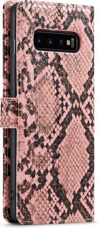 Samsung S10 Plus Roze - Slangen Book Case