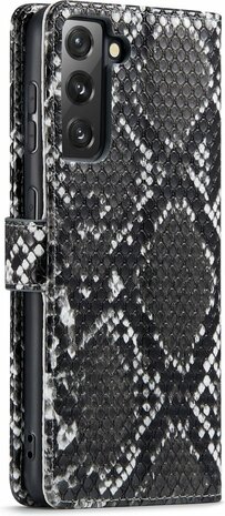 Samsung S21 FE Zwart - Slangen Book Case