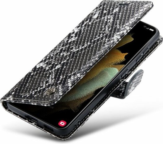Samsung S21 FE Zwart - Slangen Book Case