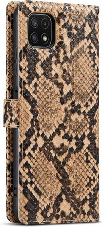 Samsung A22 5G Beige - Slangen Book Case