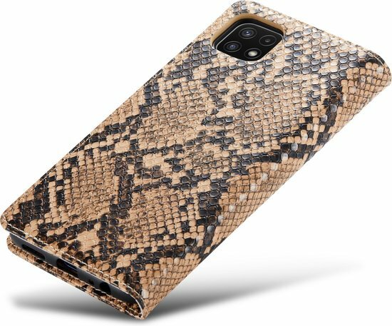 Samsung A22 5G Beige - Slangen Book Case