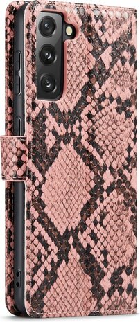 Samsung S21 FE Roze - Slangen Book Case