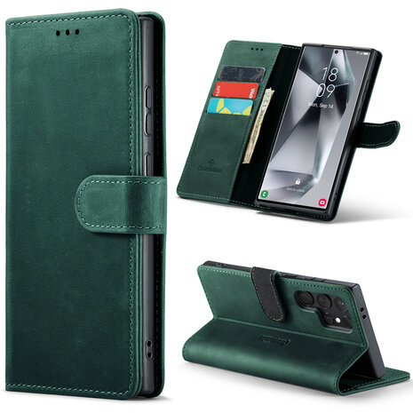 Samsung S24 Ultra Emerald Green - Leather Book Case