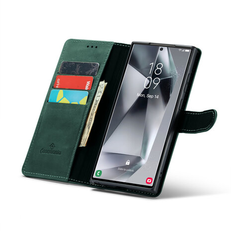 Samsung S24 Ultra Emerald Green - Leather Book Case