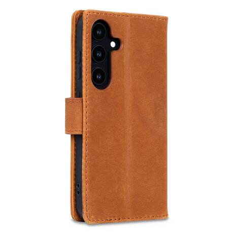 Samsung S25 - Sienna Brown - Leather Book Case