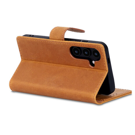 Samsung S25 - Sienna Brown - Leather Book Case