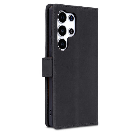 Samsung S25 Ultra - Charcoal Gray - Leather Book Case