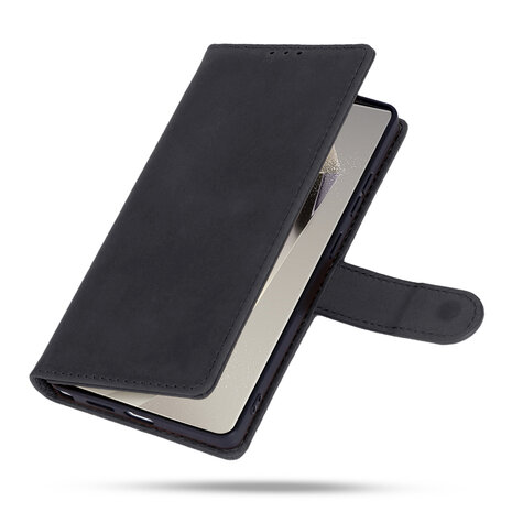 Samsung S25 Ultra - Charcoal Gray - Leather Book Case