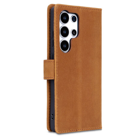 Samsung S25 Ultra - Sienna Brown - Leather Book Case