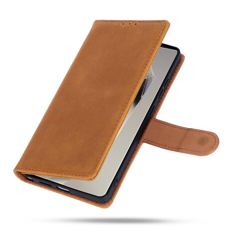Samsung S25 Ultra - Sienna Brown - Leather Book Case