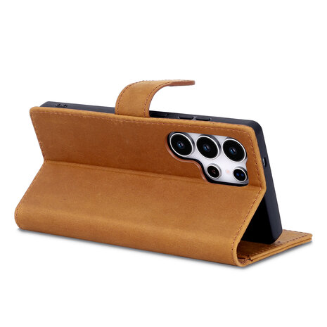 Samsung S25 Ultra - Sienna Brown - Leather Book Case