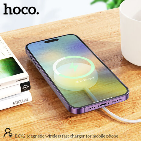 Hoco MagSafe Oplader - Snel Lader (Type C) - 1m USB C - Zwart