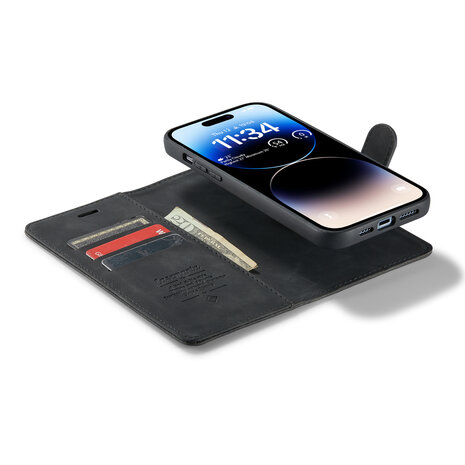 iPhone 12 Pro Max Charcoal Gray - 2 in 1 Book Case