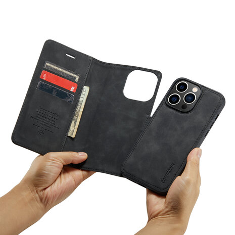 iPhone 12 Pro Max Charcoal Gray - 2 in 1 Book Case