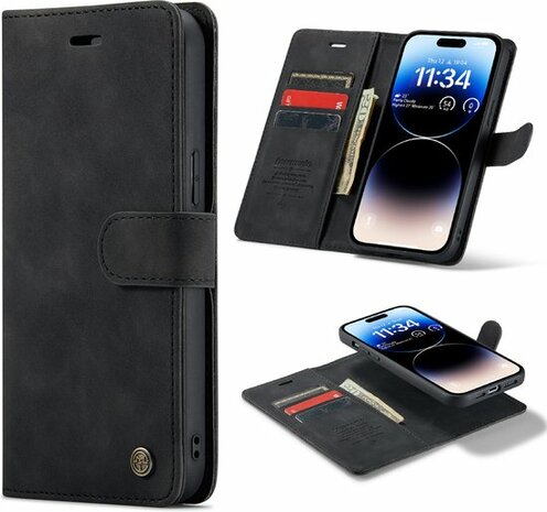iPhone 14 Pro Charcoal Gray - 2 in 1 Book Case