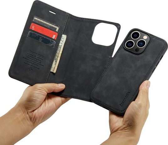 iPhone 14 Pro Charcoal Gray - 2 in 1 Book Case