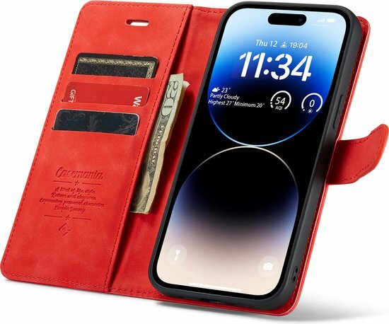 iPhone 14 Pro Crimson Red - 2 in 1 Book Case
